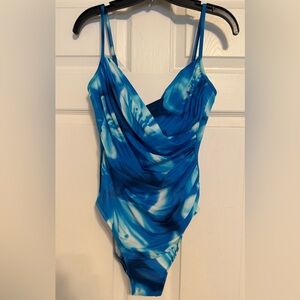 Miraclesuit Blue Tie-Dye One Piece Swim